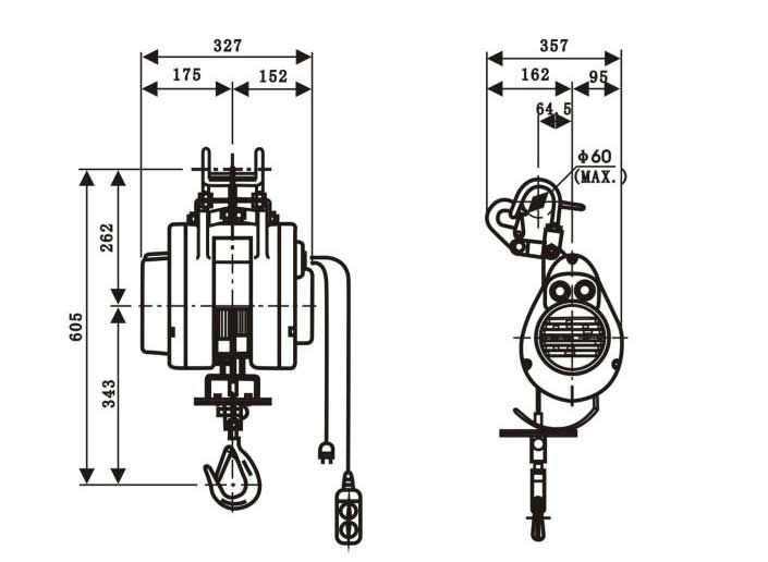 Hook Mounted Electric Hoist, HXS Series